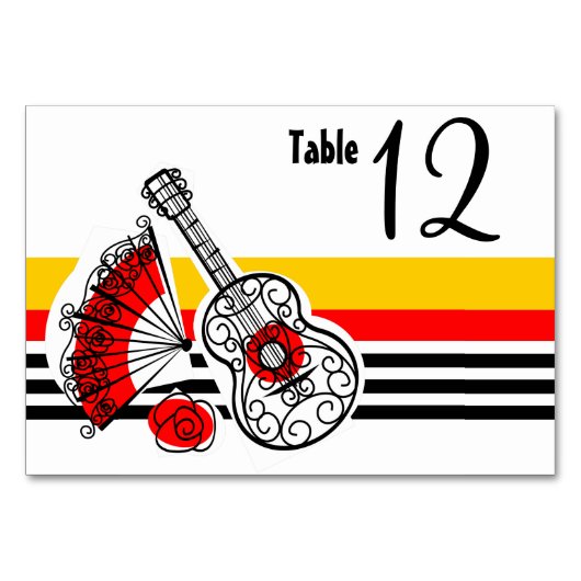 Numéro De Table Souvenirs Espagnols Rayure Classique paysage (Devant)