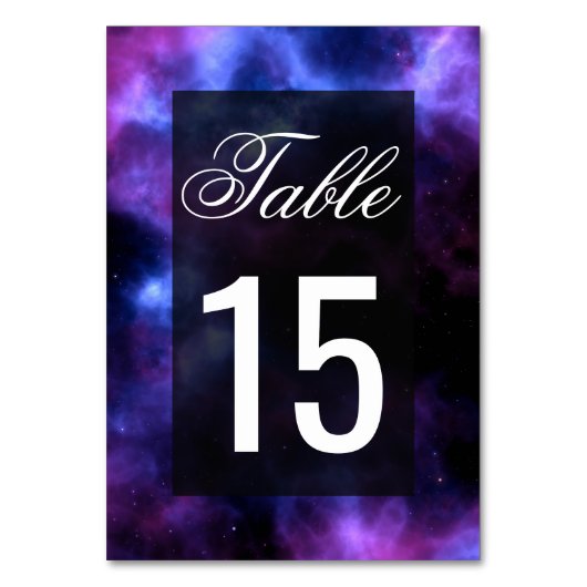 Numéro De Table Space Nebula Purple Galaxy Mariage (Dos)