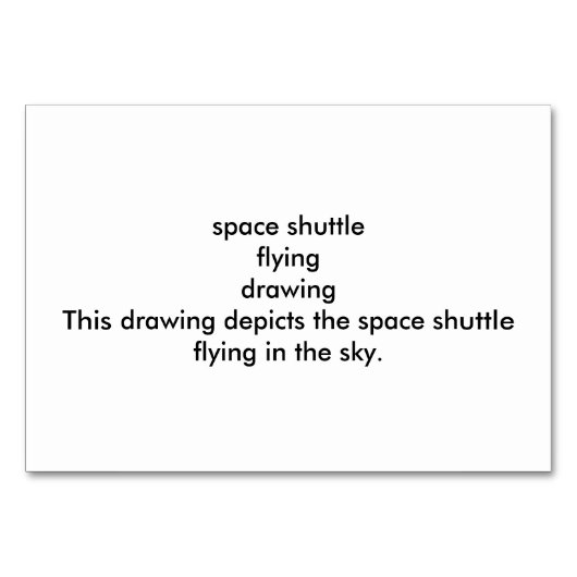 Numéro De Table Space Shuttle Flying Reading Flashcards (Dos)