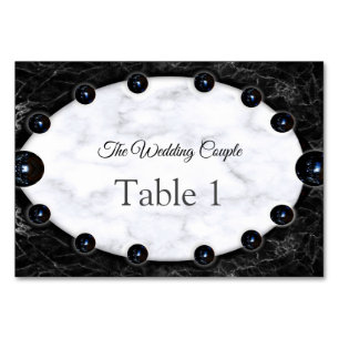 Numéro De Table Sphères opulentes en marbre blanc et noir