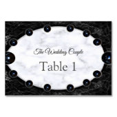 Numéro De Table Sphères opulentes en marbre blanc et noir (Devant)