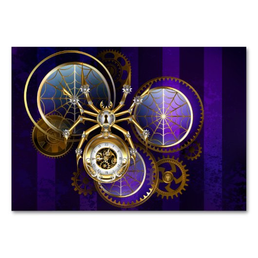 Numéro De Table Spider Steampunk sur Arrière - plan pourpre (Devant)