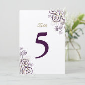 Numéro de table spirales violettes bohème vintage (Debout devant)