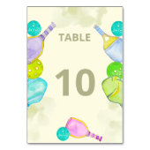 Numéro De Table Sports Aquarelle Aquarelle Pickleball Mariage à th (Dos)