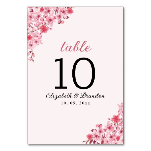 Numéro De Table Spring Cherry Wedding – Sakura Flower (Par défaut)