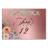 Numéro De Table Spring Wildflowers - Rose Gold (Devant)