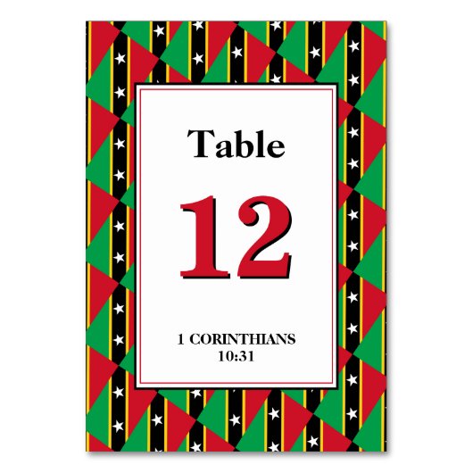 Numéro De Table ST KITTS NEVIS Banquet de célébration patriotique (Par défaut)