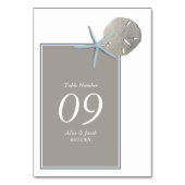 Numéro De Table Starfish and Sand Dollar - Mariage plage (Dos)