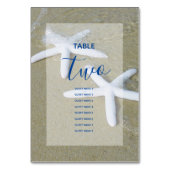 Numéro De Table Starfish Beach Wedding Noms des invités (Dos)