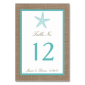 Numéro De Table Starfish Turquoise Burlap Beach Wedding Collection (Par défaut)