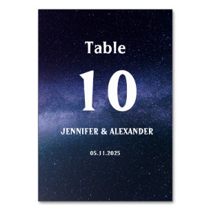 Numéro De Table Starry Night Sky Galaxy Stars Cosmos Mariage