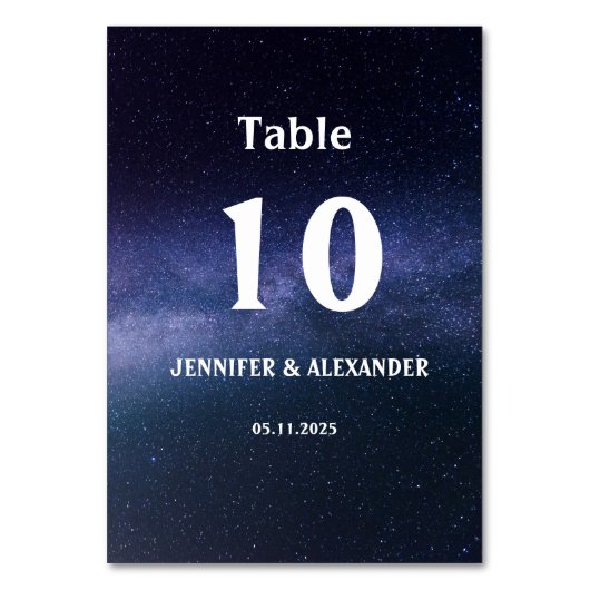 Numéro De Table Starry Night Sky Galaxy Stars Cosmos Mariage (Par défaut)