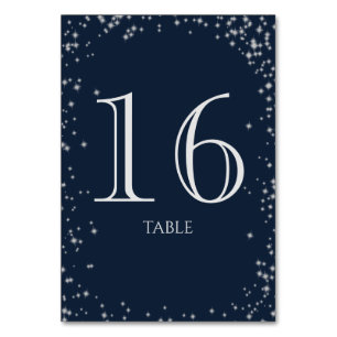 Numéro De Table Starry Sky Sparkle Navy Blue Table Numéro