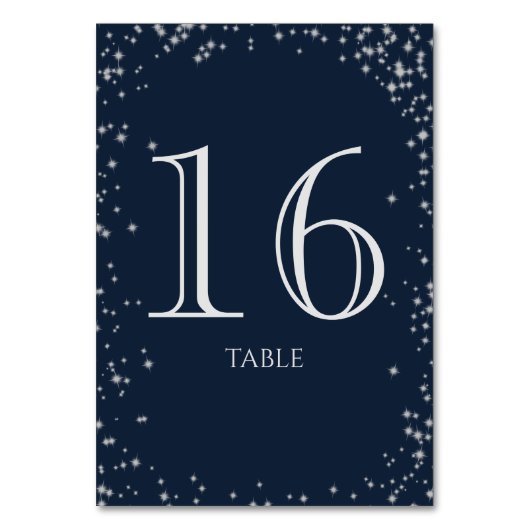Numéro De Table Starry Sky Sparkle Navy Blue Table Numéro (Par défaut)