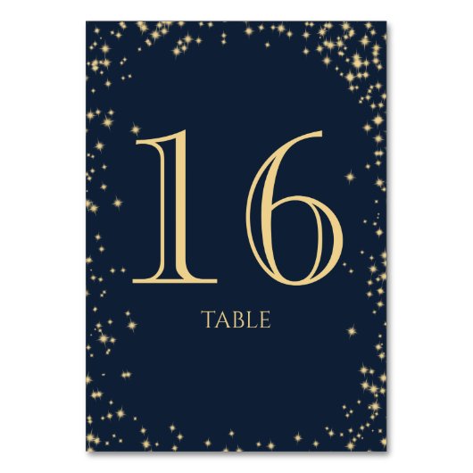 Numéro De Table Starry Sky Sparkle Navy Blue Table Numéro (Par défaut)