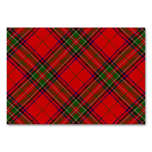 Numéro De Table Stewart / Stuart tartan rouge vert plaid (Devant)