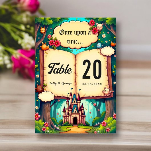 Numéro De Table Storybook Forest Woodland Castle Fairytale Mariage
