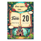 Numéro De Table Storybook Forest Woodland Castle Fairytale Mariage (Dos)