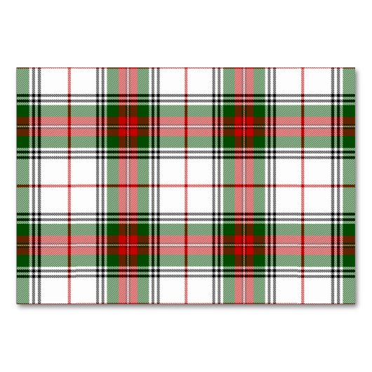 Numéro De Table Stuart / Stewart tartan blanc rouge vert plaid (Devant)