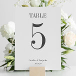 Numéro De Table Style classique typographie élégant Mariage simple<br><div class="desc">Typographie classique élégante Mariage simple Numéro de table</div>