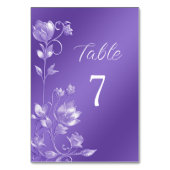 Numéro de table stylé de fleurs violettes (Dos)