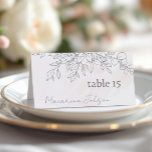 Numéro De Table Style de tente d'aquarelle transparent avec floral<br><div class="desc">Élevez votre décor de réception avec ces cartes de table pliées d'aquarelle bleu accentuées de fines fleurs noires. Conçues dans un style de tente moderne, elles offrent une façon chic de guider les clients vers leurs tables. Des cartes plates sont fournies pour vous permettre de plier en deux, créant ainsi...</div>