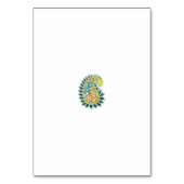 Numéro De Table Style Décoratif, Vert Bleu Foncé, Bataille (Dos)