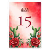 Numéro De Table Style mexicain rouge Quinceañera (Par défaut)