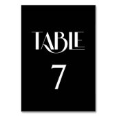 Numéro De Table Style tendance élégant moderne noir et blanc (Dos)