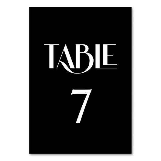 Numéro De Table Style tendance élégant moderne noir et blanc (Dos)