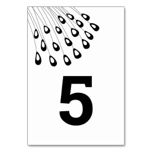 Numéro De Table Stylisé Peacock Mariage moderne Tableau Numéro Car