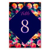 Numéro De Table Stylish Colorful flowers wedding (Dos)