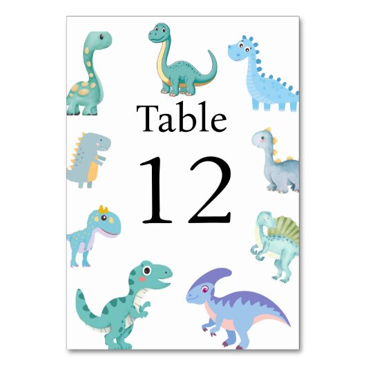 Numéro De Table Stylish Dinosaur Baby Shower White (Par défaut)