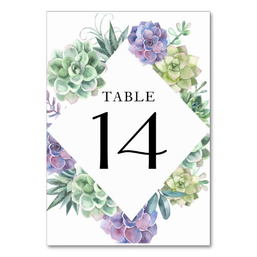 Numéro de table Succulent (Dos)