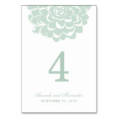 Numéro De Table Succulent de menthe. Cactus moderne de mariage. Fl (Dos)