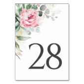 Numéro De Table Succulents Fleurs vertes et roses Numéro de tablea (Dos)
