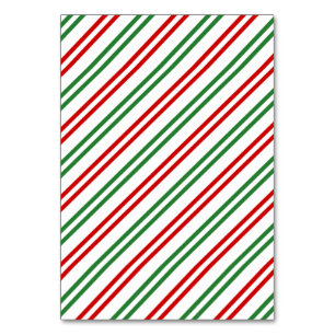 Numéro De Table Sucre de canne Noël rayures Rouge Vert