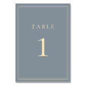 Numéro De Table Suite Mariage bleu et or Dusty (Dos)