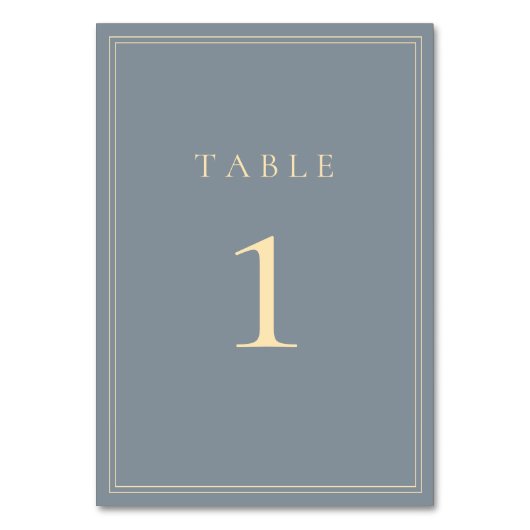 Numéro De Table Suite Mariage bleu et or Dusty (Dos)