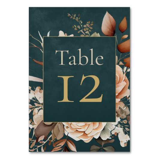 Numéro De Table Summer Forest Witch Teal Table Number (Dos)