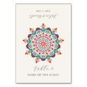 Numéro De Table Sun Rising Boho Rustic Floral Mandala Place Cards (Par défaut)