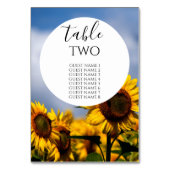 Numéro De Table Sunflower Blue Sky Rustic Mariage Nom des invités (Par défaut)