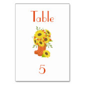 Numéro De Table Sunflower Charme rustique (Dos)