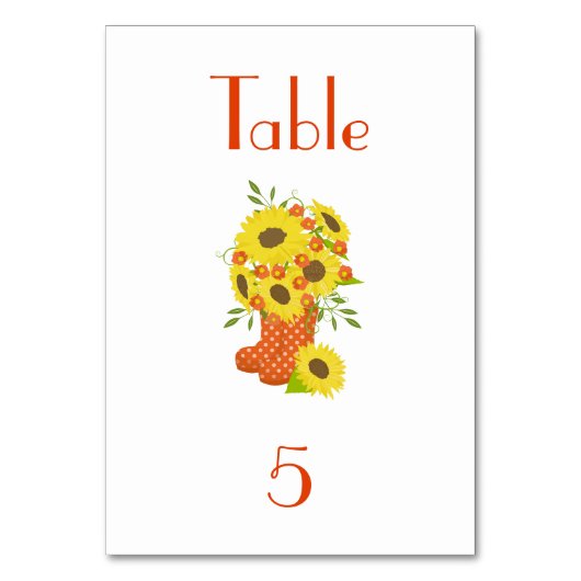Numéro De Table Sunflower Charme rustique (Par défaut)