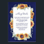 Numéro De Table Sunflower Royal Blue Rustic Mariage Insérer des ca<br><div class="desc">Sunflower Royal Blue Rustic Mariage Insert Cards - présente d'élégants tournesols aquarelle avec une verdure vert clair entrelacée sur une zone de texte unique. L'arrière - plan est un damier royal ou bleu profond.</div>