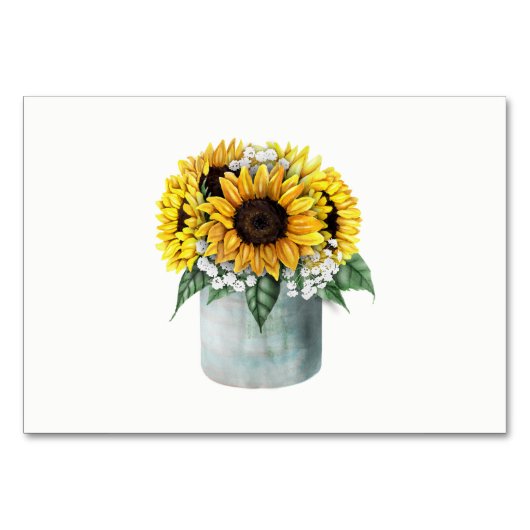 Numéro De Table Sunflower Rustic Barne Mariage Table Card Automne (Dos)