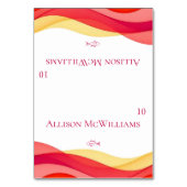 Numéro De Table Sunset Color Waves Meal Icons Fish (Par défaut)