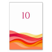 Numéro De Table Sunset Color Waves Modern Wedding (Dos)