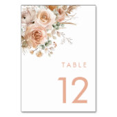 Numéro De Table Superbe Faire-part de mariage Floral Boho (Dos)