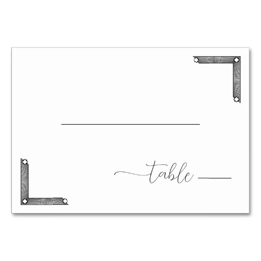 Numéro De Table Supports Géométriques Noirs Sophistiqués (Devant)
